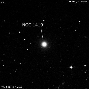NGC 1419 - эллиптическая галактика. Описание NGC 1419:, Галактика в созвездии Эридан