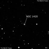 NGC 1420 - три звезды. Описание NGC 1420:, Объект глубокого космоса в созвездии Эридан