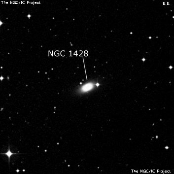 NGC 1428 - спиральная галактика с баром. Описание NGC 1428:, Галактика в созвездии Печь