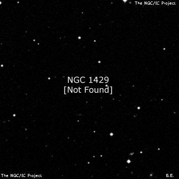 NGC 1429 - по указанным Генри Дрейером координатам, объект повторно не найден; . Описание NGC 1429:, Объект глубокого космоса в созвездии Эридан