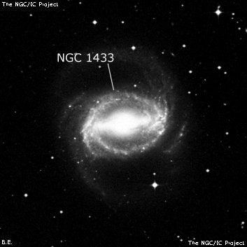 NGC 1433 - спиральная галактика с баром. Описание NGC 1433:, Галактика в созвездии Часы