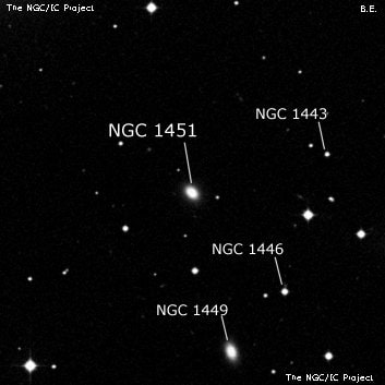 NGC 1451 - галактика. Описание NGC 1451:, Галактика в созвездии Эридан