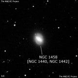 NGC 1458 - спиральная галактика с баром. Описание NGC 1458:, Объект глубокого космоса в созвездии Эридан