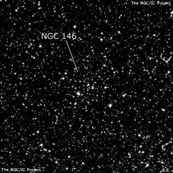 NGC 146 - рассеянное скопление звёзд. Описание NGC 146:, Рассеянное скопление в созвездии Кассиопея