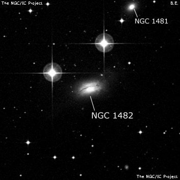 NGC 1482 - линзовидная галактика. Описание NGC 1482:, Галактика в созвездии Эридан
