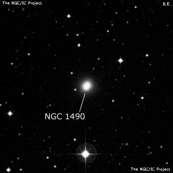 NGC 1490 - эллиптическая галактика. Описание NGC 1490:, Галактика в созвездии Сетка