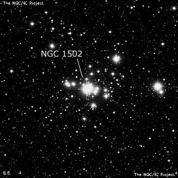 NGC 1502 - рассеянное скопление звёзд. Описание NGC 1502:, Рассеянное скопление в созвездии Жираф