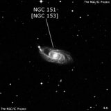 NGC 151 - спиральная галактика с баром. Описание NGC 151:, Объект глубокого космоса в созвездии Кит