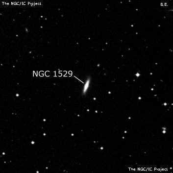 NGC 1529 - линзовидная галактика. Описание NGC 1529:, Галактика в созвездии Сетка