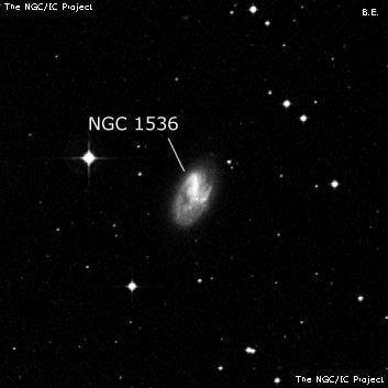 NGC 1536 - спиральная галактика с баром. Описание NGC 1536:, Галактика в созвездии Сетка