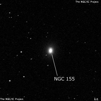 NGC 155 - линзовидная галактика. Описание NGC 155:, Галактика в созвездии Кит