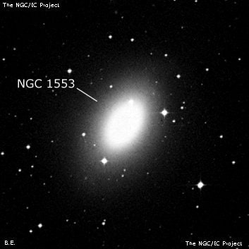 NGC 1553 - линзовидная галактика. Описание NGC 1553:, Галактика в созвездии Золотая Рыба