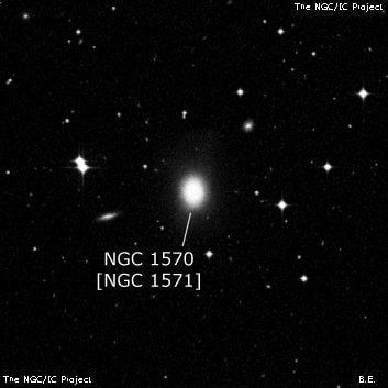 NGC 1570 - эллиптическая галактика. Описание NGC 1570:, Объект глубокого космоса в созвездии Резец