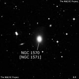 NGC 1570 - эллиптическая галактика. Описание NGC 1570:, Объект глубокого космоса в созвездии Резец