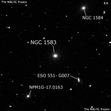 NGC 1583 - линзовидная галактика. Описание NGC 1583:, Галактика в созвездии Эридан