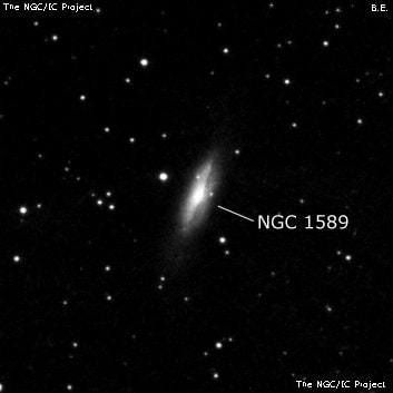 NGC 1589 - галактика. Описание NGC 1589:, Галактика в созвездии Телец