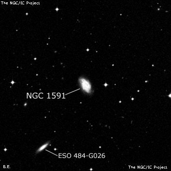 NGC 1591 - спиральная галактика с баром. Описание NGC 1591:, Галактика в созвездии Эридан