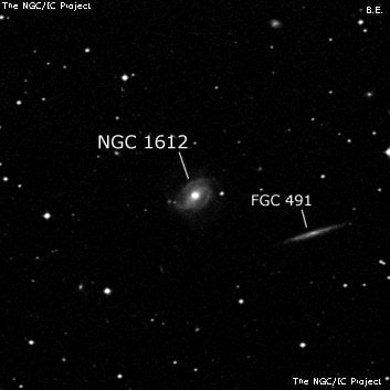 NGC 1612 - линзовидная галактика. Описание NGC 1612:, Галактика в созвездии Эридан