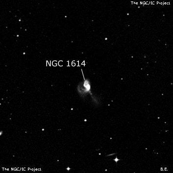 NGC 1614 - спиральная галактика с баром. Описание NGC 1614:, Галактика в созвездии Эридан