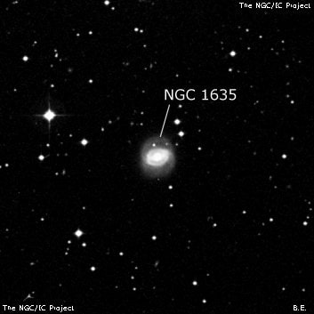 NGC 1635 - спиральная галактика с баром. Описание NGC 1635:, Галактика в созвездии Эридан