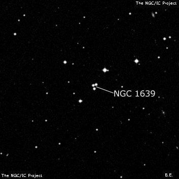 NGC 1639 - три звезды. Описание NGC 1639:, Объект глубокого космоса в созвездии Эридан