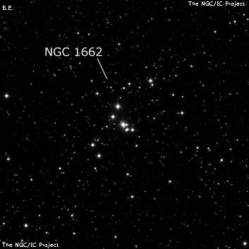 NGC 1662 - рассеянное скопление звёзд. Описание NGC 1662:, Рассеянное скопление в созвездии Орион