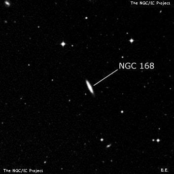 NGC 168 - линзовидная галактика. Описание NGC 168:, Галактика в созвездии Кит
