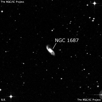 NGC 1687 - спиральная галактика с баром. Описание NGC 1687:, Галактика в созвездии Резец