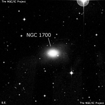 NGC 1700 - эллиптическая галактика. Описание NGC 1700:, Галактика в созвездии Эридан
