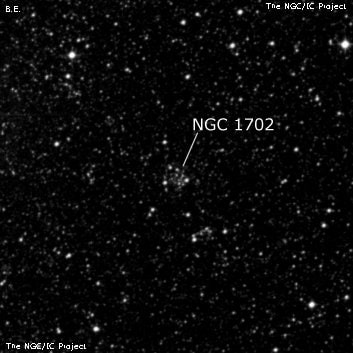 NGC 1702 - рассеянное скопление звёзд. Описание NGC 1702:, Рассеянное скопление в созвездии Столовая Гора
