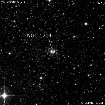 NGC 1704 - рассеянное скопление звёзд. Описание NGC 1704:, Рассеянное скопление в созвездии Золотая Рыба