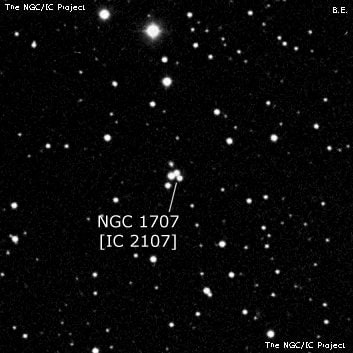 NGC 1707 - группа звёзд. Описание NGC 1707:, Объект глубокого космоса в созвездии Орион