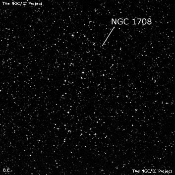 NGC 1708 - рассеянное скопление звёзд. Описание NGC 1708:, Рассеянное скопление в созвездии Жираф