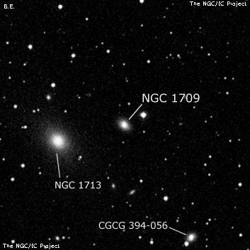 NGC 1709 - линзовидная галактика. Описание NGC 1709:, Галактика в созвездии Орион