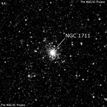 NGC 1711 - рассеянное скопление звёзд. Описание NGC 1711:, Шаровое скопление в созвездии Столовая Гора