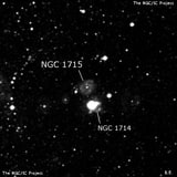 NGC 1715 - туманность. Описание NGC 1715:, Область H II в созвездии Золотая Рыба