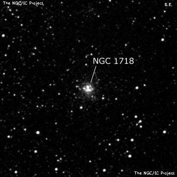 NGC 1718 - рассеянное скопление звёзд. Описание NGC 1718:, Рассеянное скопление в созвездии Золотая Рыба