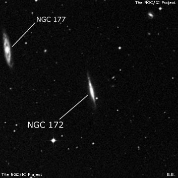 NGC 172 - спиральная галактика с баром. Описание NGC 172:, Галактика в созвездии Кит