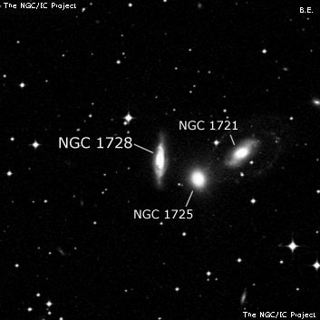 NGC 1728 - спиральная галактика. Описание NGC 1728:, Галактика в созвездии Эридан
