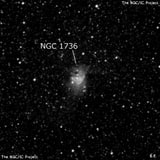 NGC 1736 - туманность. Описание NGC 1736:, Область H II в созвездии Золотая Рыба