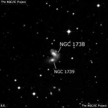 NGC 1738 - спиральная галактика с баром. Описание NGC 1738:, Галактика в созвездии Заяц