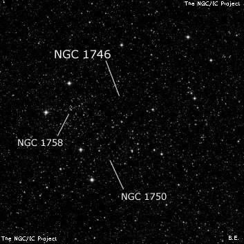 NGC 1746 - группа звёзд. Описание NGC 1746:, Рассеянное скопление в созвездии Телец