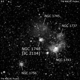 NGC 1748 - туманность. Описание NGC 1748:, Комплекс туманностей в созвездии Золотая Рыба