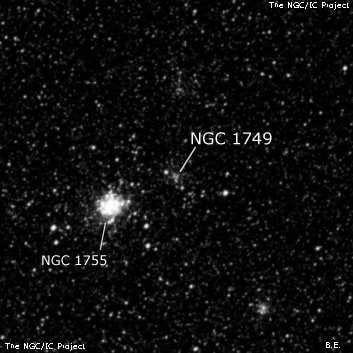 NGC 1749 - рассеянное скопление звёзд. Описание NGC 1749:, Рассеянное скопление в созвездии Золотая Рыба