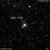 NGC 1754 - рассеянное скопление звёзд. Описание NGC 1754:, Шаровое скопление в созвездии Столовая Гора