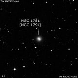 NGC 1781 - спиральная галактика с баром. Описание NGC 1781:, Объект глубокого космоса в созвездии Заяц
