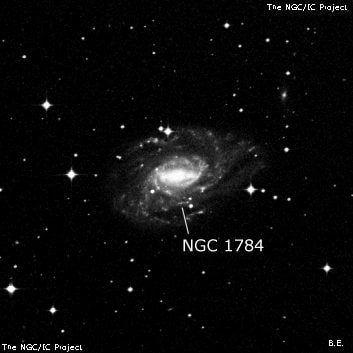 NGC 1784 - спиральная галактика с баром. Описание NGC 1784:, Галактика в созвездии Заяц