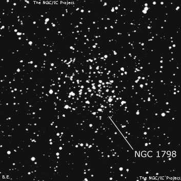 NGC 1798 - рассеянное скопление звёзд. Описание NGC 1798:, Рассеянное скопление в созвездии Возничий