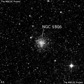 NGC 1806 - рассеянное скопление звёзд. Описание NGC 1806:, Шаровое скопление в созвездии Золотая Рыба