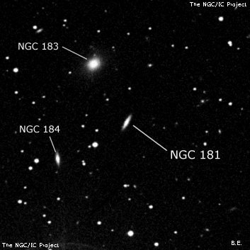 NGC 181 - галактика. Описание NGC 181:, Галактика в созвездии Андромеда